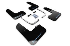 Hyundai Veloster N Mud Flaps - Rally Armor - UR Black with Performance Blue Logo - Black - `19-`22